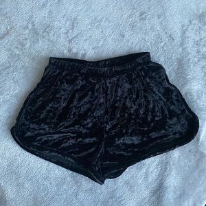 Black fuzzy shorts